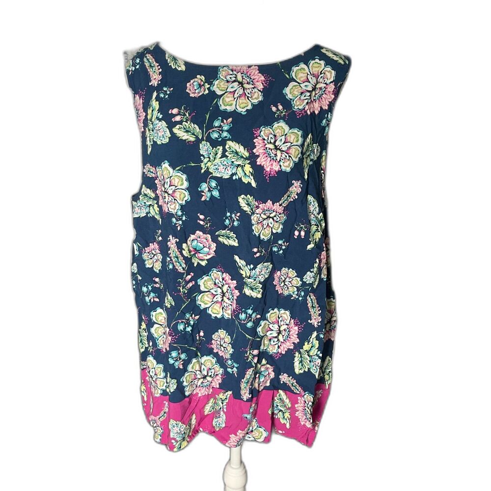 J. Jill sleeveless blue, pink, green floral shift top/tunic L